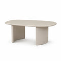 Table basse ovale 120 x 60 x 40 cm en MDF laque beige