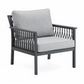 Fauteuil de jardin avec coussins en aluminium et corde tressee gris 75 x 80 x 75 cm