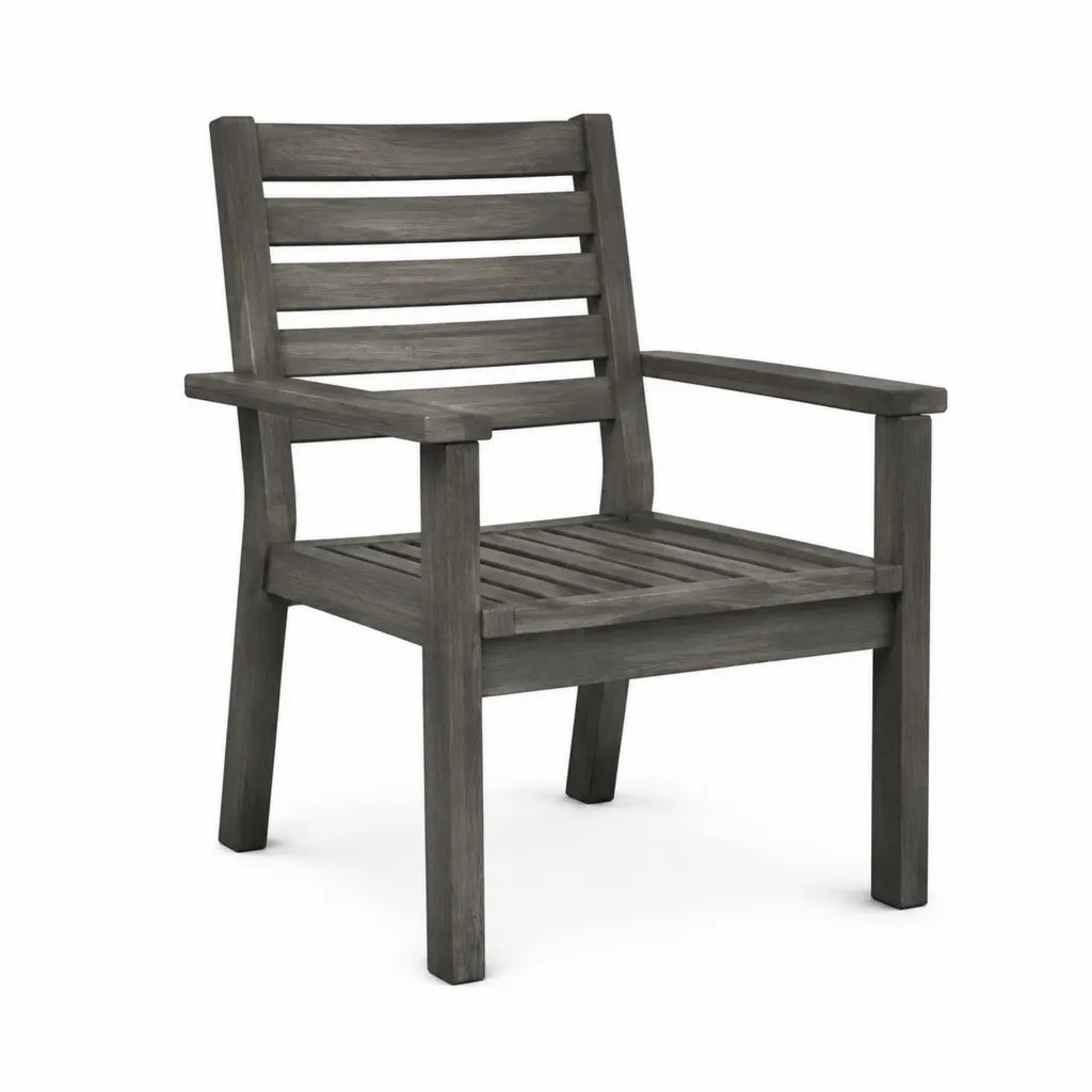 Fauteuil de jardin a accoudoirs en acacia massif gris 60 x 65 x 90 cm