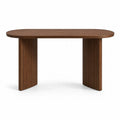 Bureau ovale 180 x 90 x 75 cm en MDF plaque noyer marron