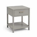 Table de chevet rectangulaire a 1 tiroir en MDF gris 45 x 40 x 60 cm