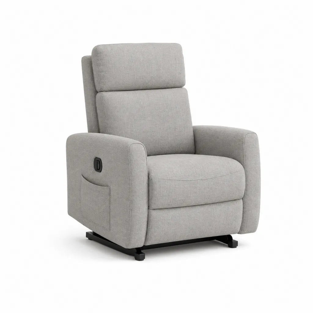 Fauteuil relax electrique inclinable en polyester gris rectangulaire 85 x 92 x 105 cm