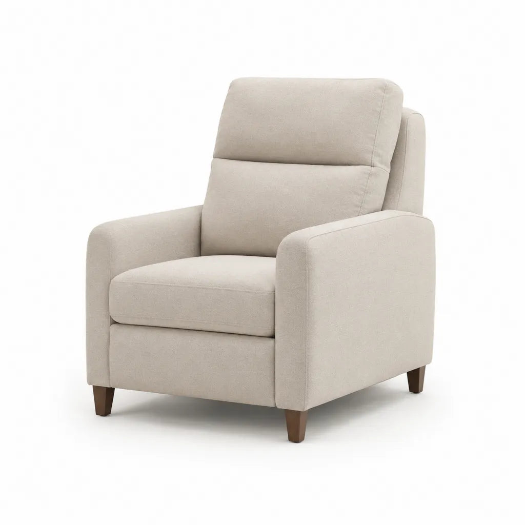 Fauteuil de salon a dossier haut en polyester beige 85 x 92 x 102 cm